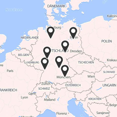 Veranstaltungsorte in Kartenansicht