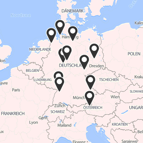 Veranstaltungsorte in Kartenansicht