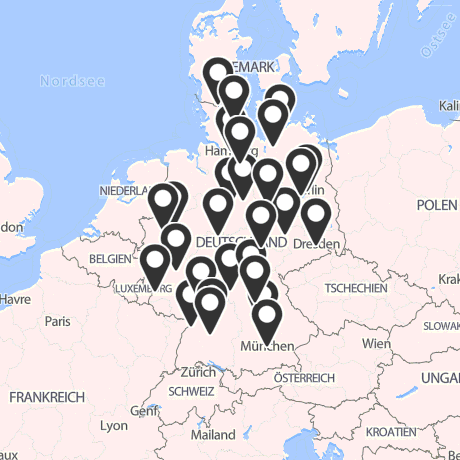 Veranstaltungsorte in Kartenansicht