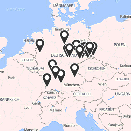 Veranstaltungsorte in Kartenansicht