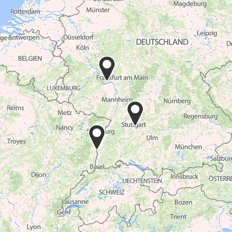 Veranstaltungsorte in Kartenansicht