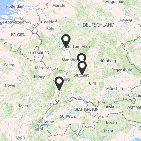 Veranstaltungsorte in Kartenansicht