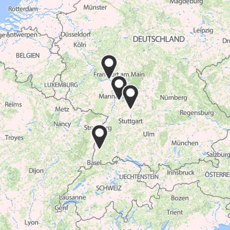 Veranstaltungsorte in Kartenansicht