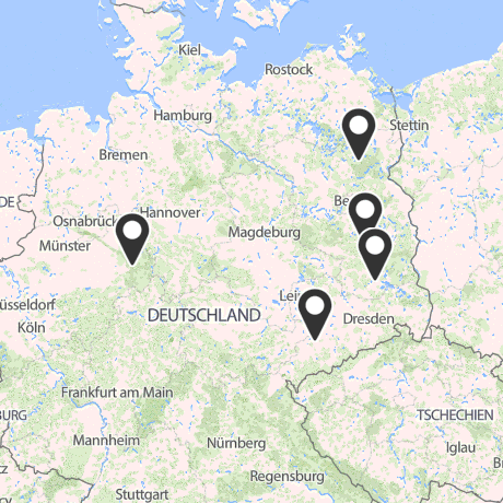Veranstaltungsorte in Kartenansicht