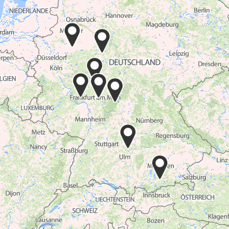 Veranstaltungsorte in Kartenansicht