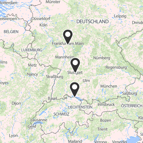 Veranstaltungsorte in Kartenansicht
