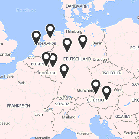Veranstaltungsorte in Kartenansicht