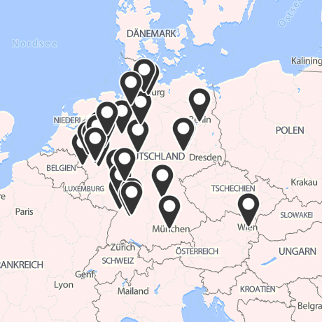 Veranstaltungsorte in Kartenansicht