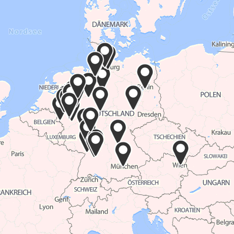 Veranstaltungsorte in Kartenansicht
