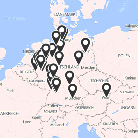 Veranstaltungsorte in Kartenansicht