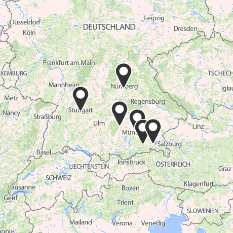 Veranstaltungsorte in Kartenansicht