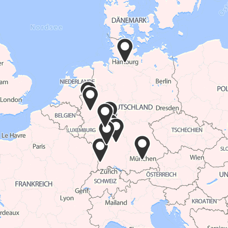 Veranstaltungsorte in Kartenansicht