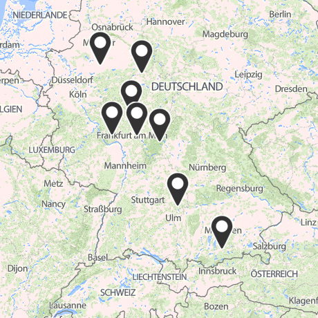 Veranstaltungsorte in Kartenansicht